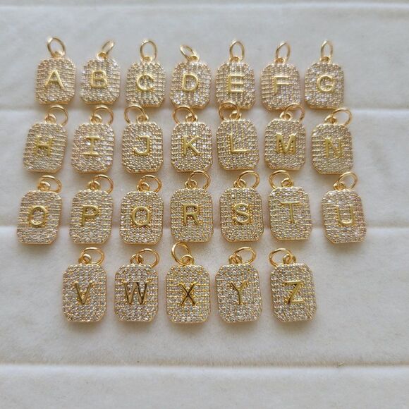 Gold Filled Initial Letter Necklace 18 Inch Box Chain - Picture 4 of 6